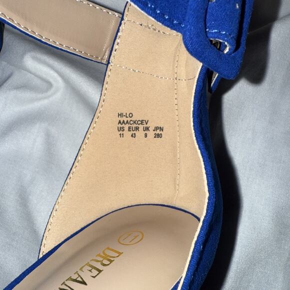 NEW! DREAM PAIRS Women's Hi-Lo Open Toe Dress Heels Pump Sandal Size 11, Blue - Picture 5 of 11